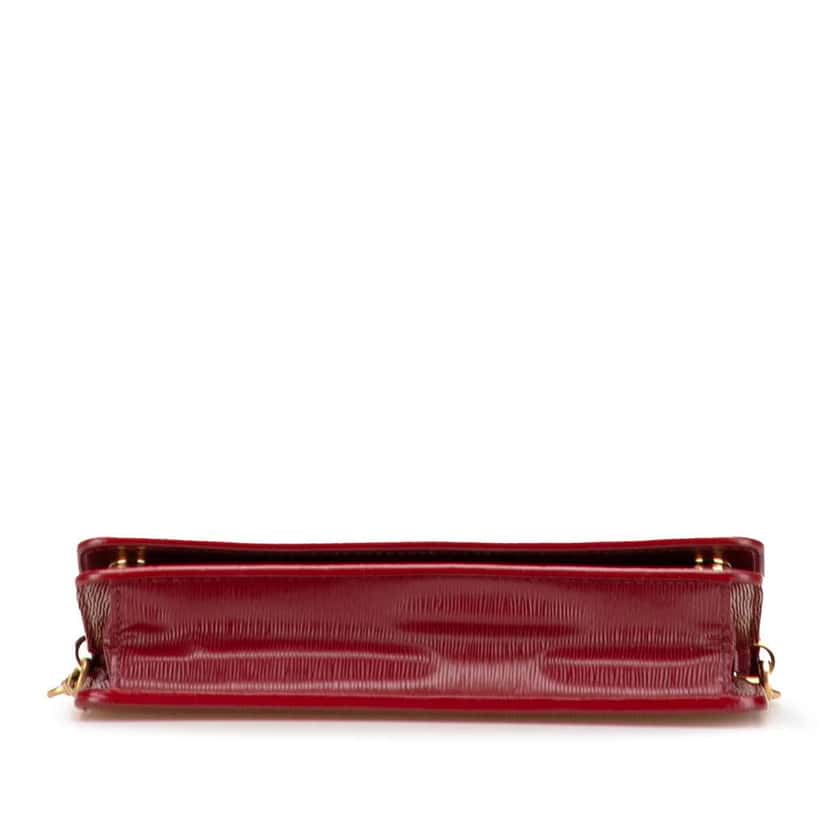 Prada Vitello Move Wallet On Chain Red Leather Good condition - Inside View