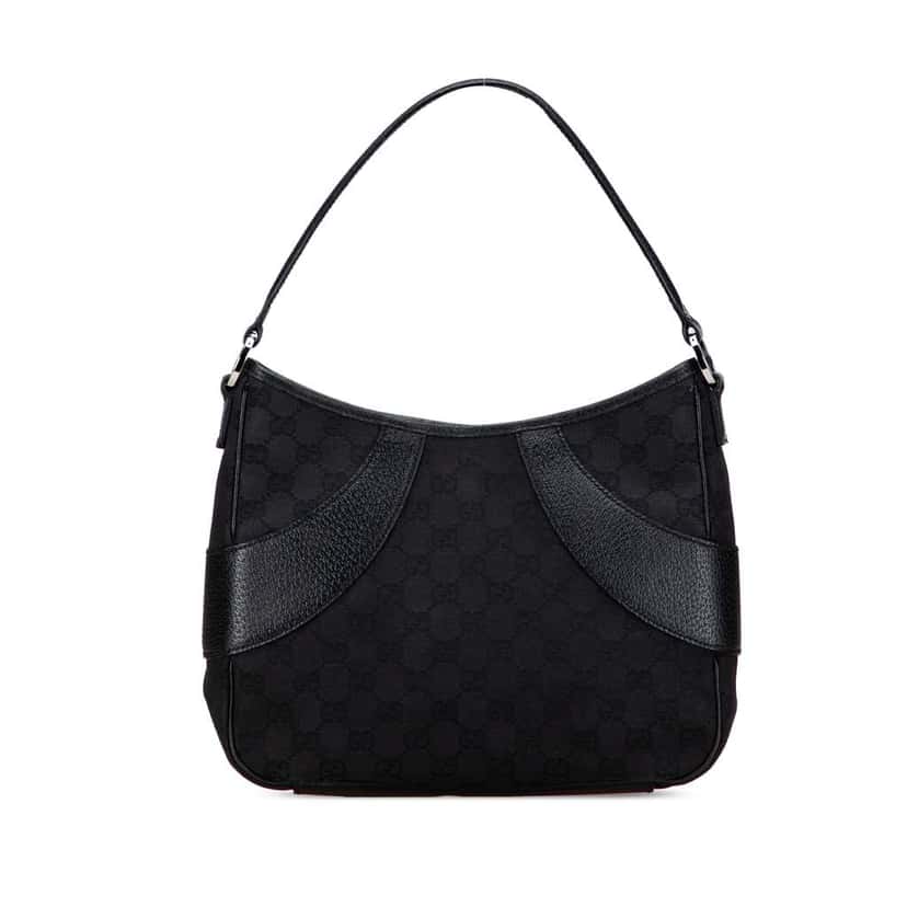 Gucci GG Canvas Shoulder Bag Black Canvas Good condition - Front View