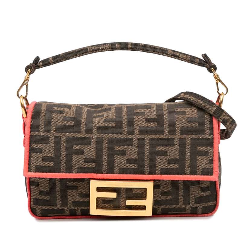 Fendi Mini Zucca Canvas 1974 Roma Amor Baguette Crossbody Brown Canvas Good condition - Front View