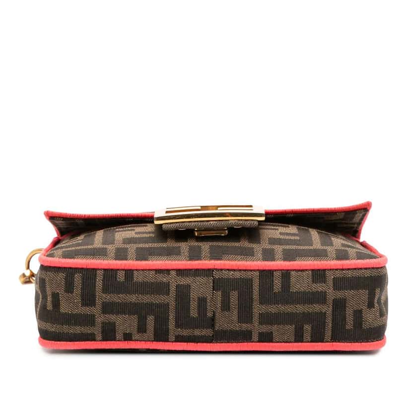 Fendi Mini Zucca Canvas 1974 Roma Amor Baguette Crossbody Brown Canvas Good condition - Inside View