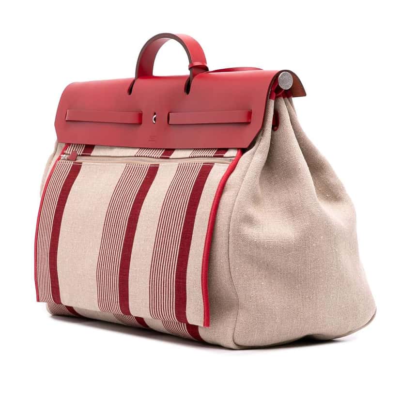 Hermès Toile H Vibration and Vache Hunter Herbag Zip Cabin Retourne 50 Brown Canvas Good condition - Back View