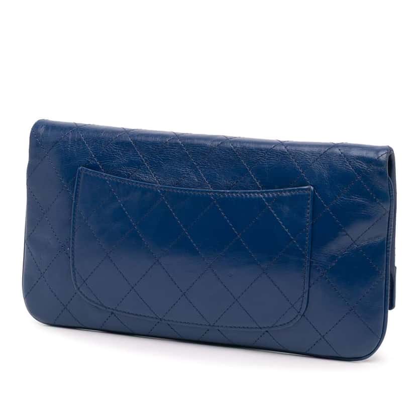 Chanel Small Bicolor Aged Calfskin 31 Pouch Blue Leather Good condition - Back View
