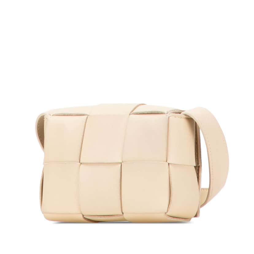 Bottega Veneta Candy Nappa Intrecciato Cassette Crossbody Brown Leather Good condition - Back View