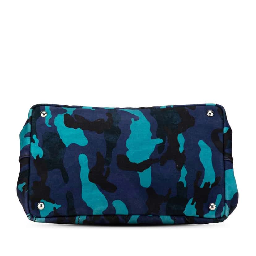 Prada Canvas Camouflage Canapa Logo Satchel Blue Canvas Good condition - Inside View