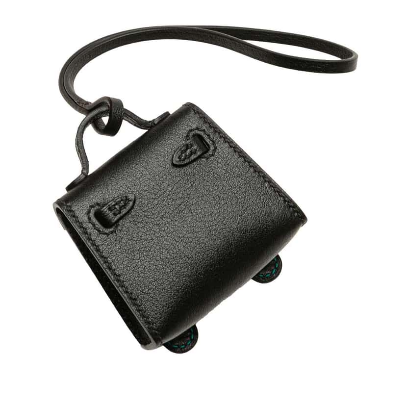 Hermès Swift Kelly Doll Bag Charm Black Leather Good condition - Inside View