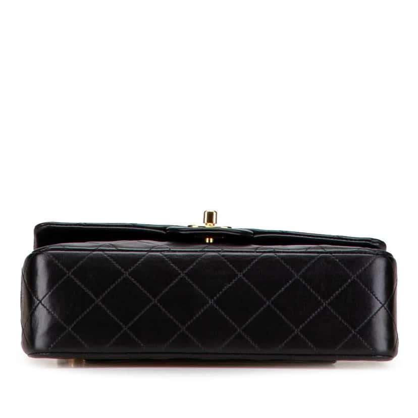 Chanel Small Classic Lambskin Double Flap Black Leather Good condition - Inside View