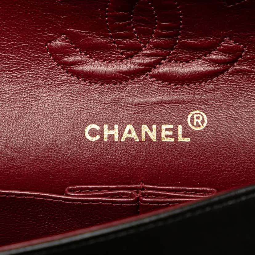 Chanel Small Classic Lambskin Double Flap Black Leather Good condition - Box View