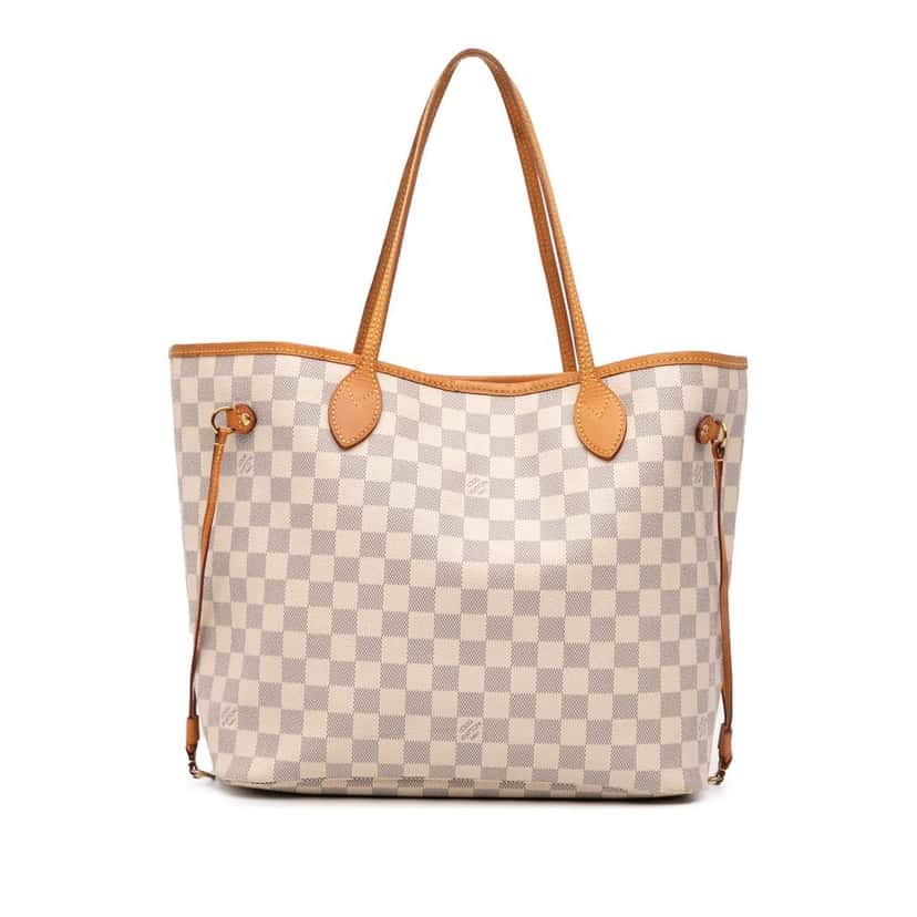 Louis Vuitton Damier Azur Neverfull MM White Good condition - Front View