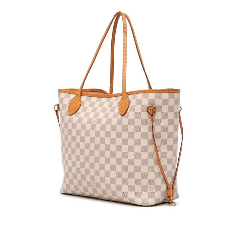 Louis Vuitton Damier Azur Neverfull MM White Good condition - Back View