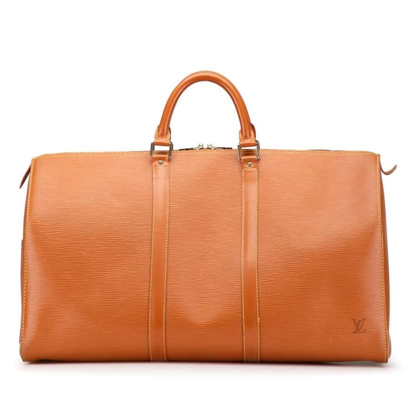 Louis Vuitton Epi Keepall 50 Brown Leather Good condition - Front View