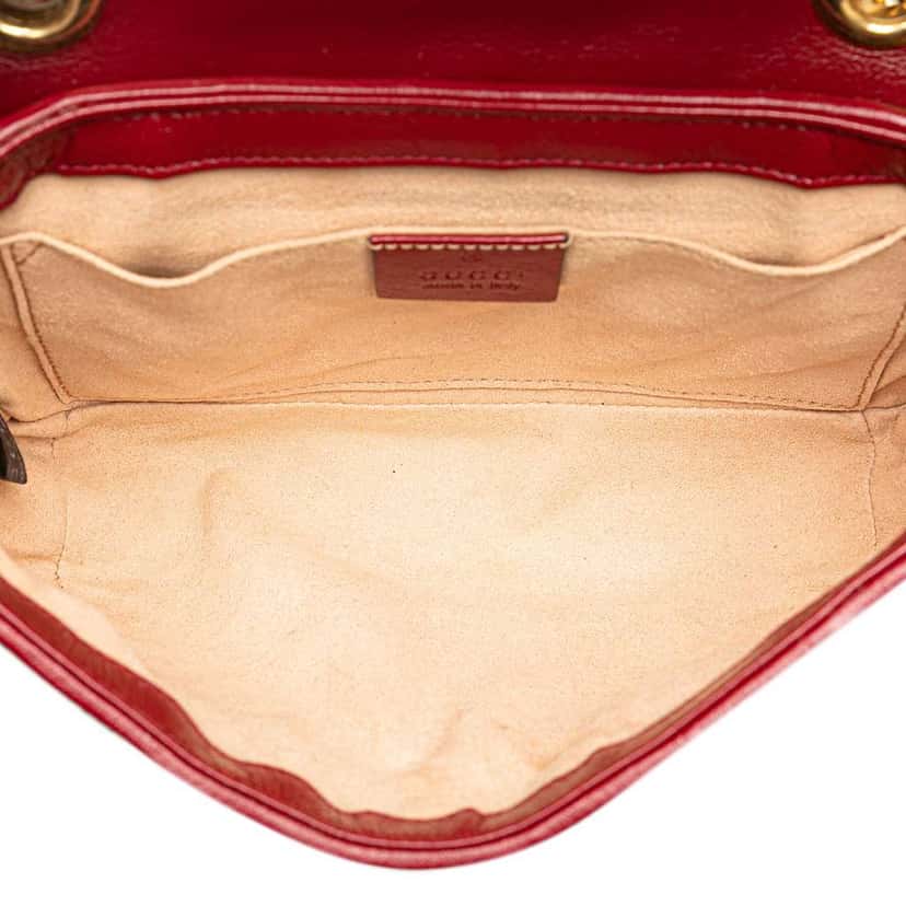 Gucci Small GG Marmont GG Matelasse Diagonal Canvas Shoulder Bag Brown Canvas Good condition - Model View