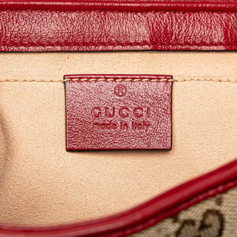 Gucci Small GG Marmont GG Matelasse Diagonal Canvas Shoulder Bag Brown Canvas Good condition - Box View