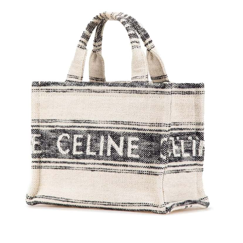 Celine Small Canvas Cabas Thais Satchel Brown Canvas Good condition - Back View