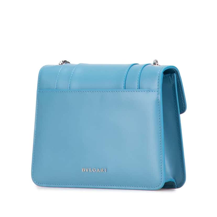 Bvlgari Leather Serpenti Forever Crossbody Blue Leather Good condition - Back View