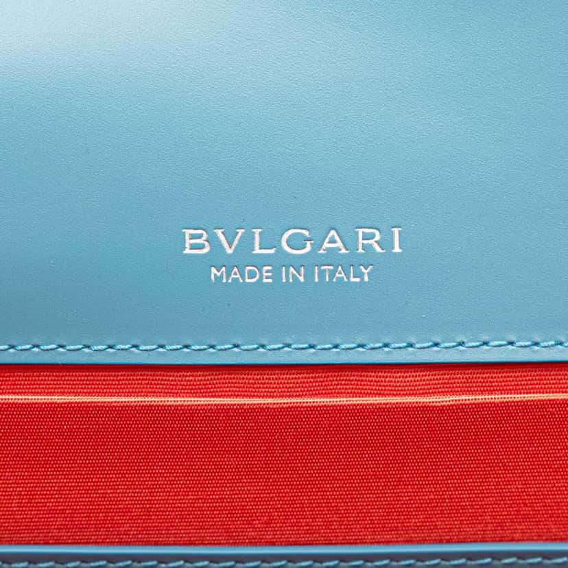 Bvlgari Leather Serpenti Forever Crossbody Blue Leather Good condition - Box View