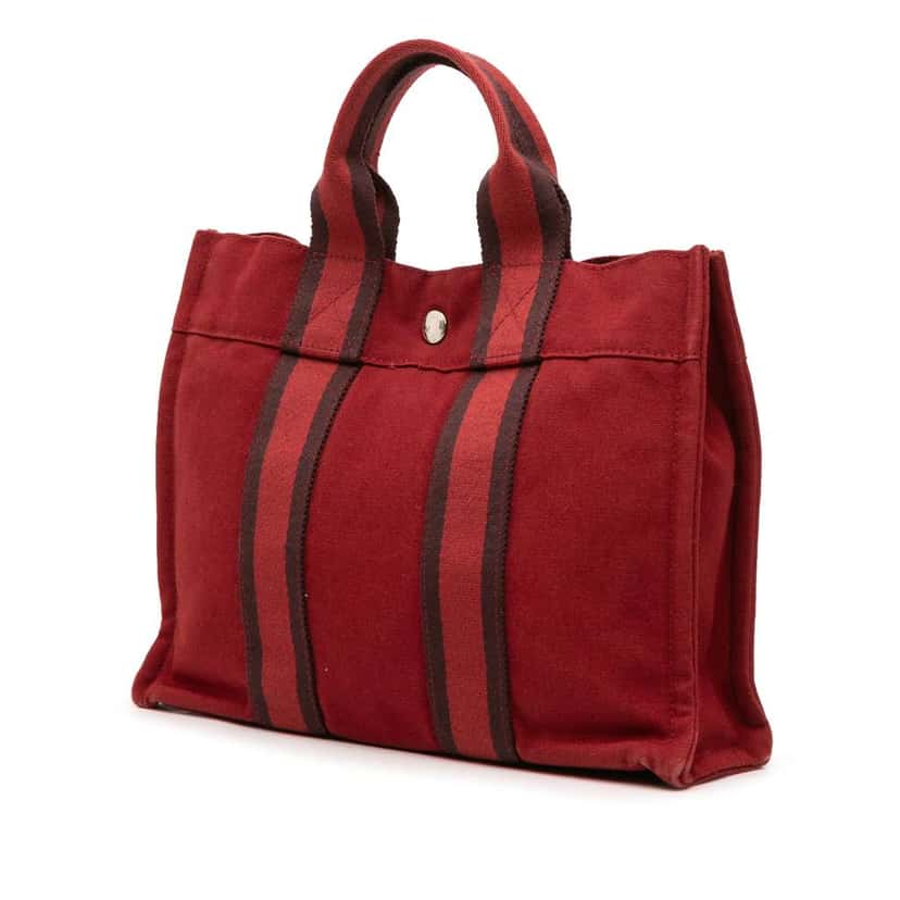 Hermès Canvas Fourre Tout PM Red Canvas Good condition - Back View