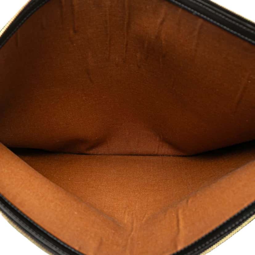 Celine Large Triomphe Coated Canvas Clutch Brown Canvas Good condition - Model View
