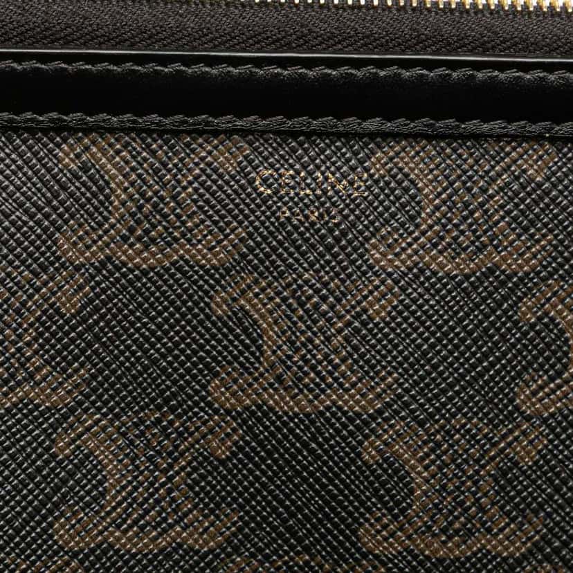 Celine Large Triomphe Coated Canvas Clutch Brown Canvas Good condition - Box View