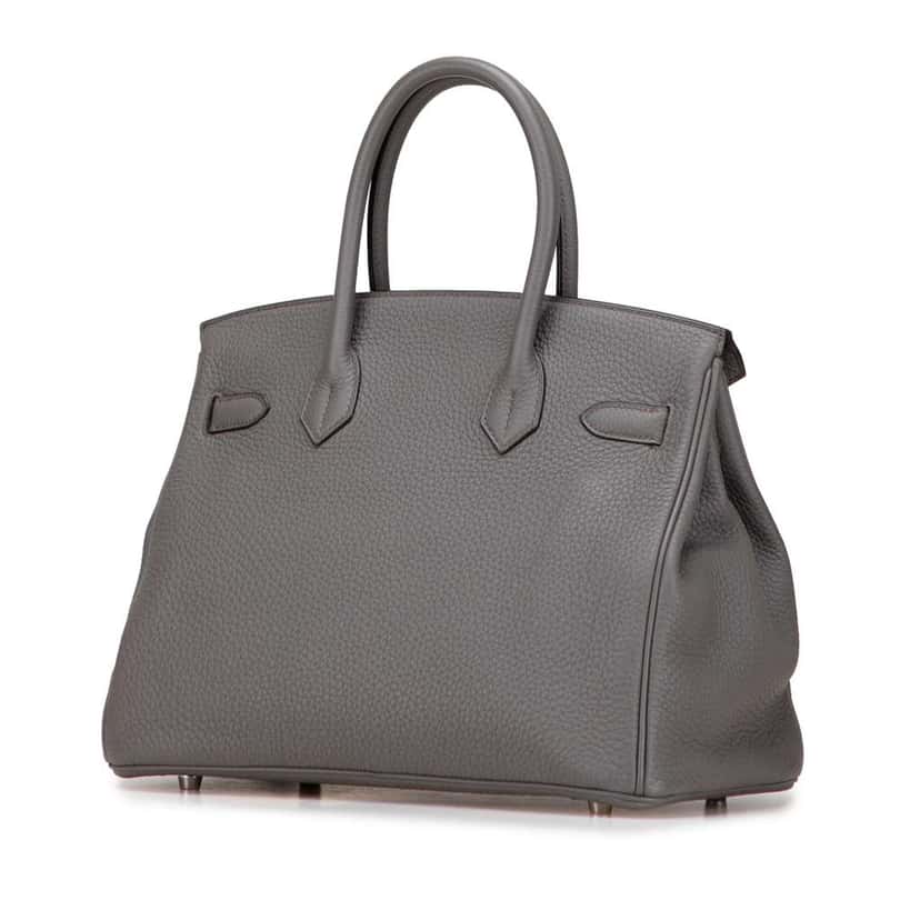 Hermès Togo Birkin Retourne 30 Grey Leather Good condition - Back View