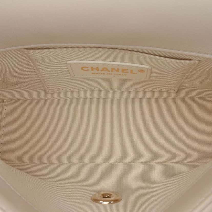 Chanel Medium Lambskin Twist Chain Enamel CC Flap Brown Leather Good condition - Model View