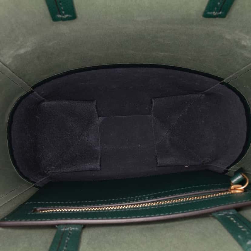 Celine Small Bicolor Grained Calfskin Vertical Cabas Tote Green Leather Good condition - Model View