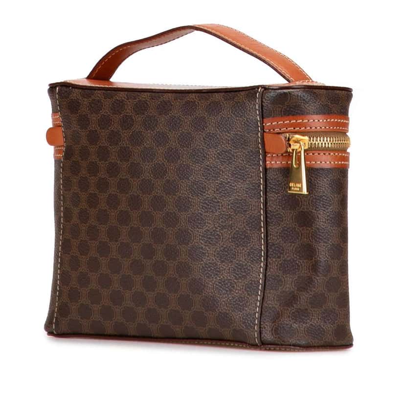 Celine Macadam Coated Canvas Vanity Bag Brown Canvas Good condition - Back View