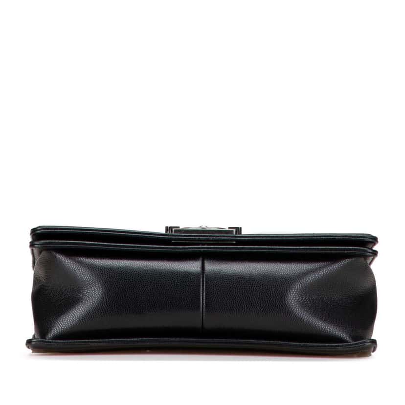 Chanel Old Medium Chevron Caviar Boy Flap Black Leather Good condition - Inside View