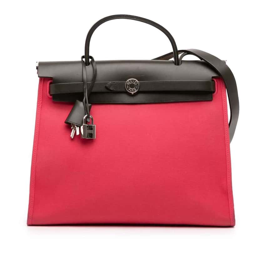 Hermès Toile Herbag Zip 31 Pink Canvas Good condition - Front View