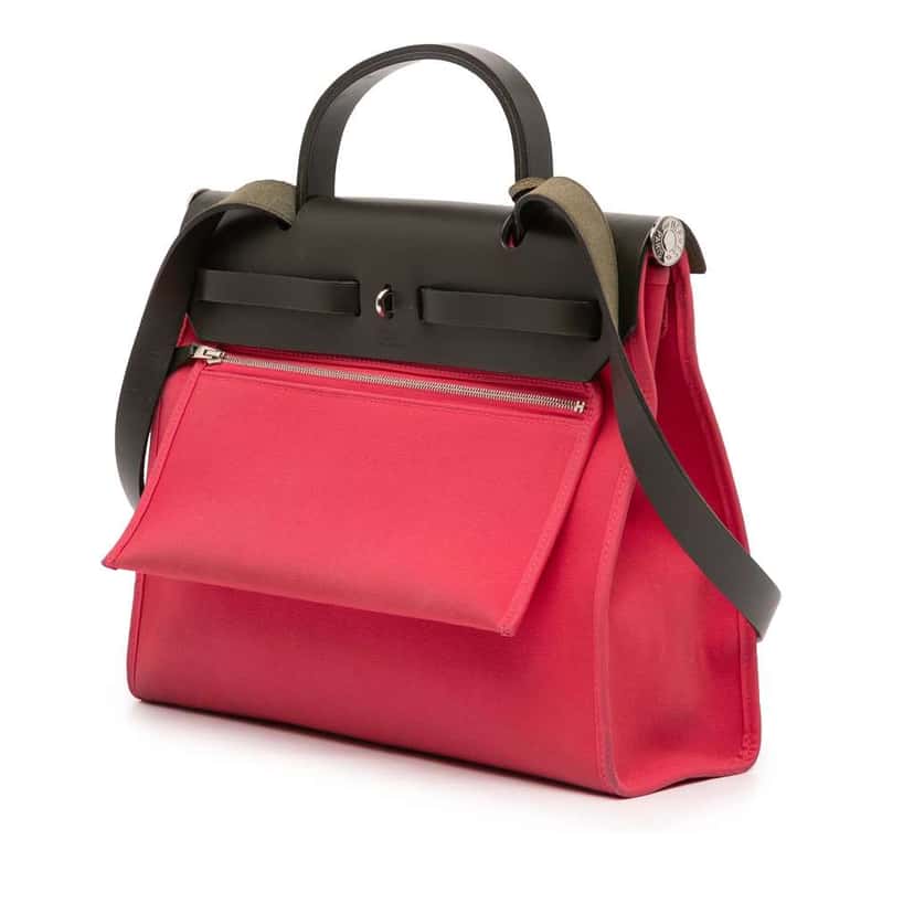 Hermès Toile Herbag Zip 31 Pink Canvas Good condition - Back View