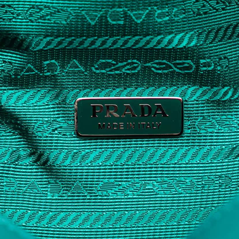 Prada Nappa Padded Signaux Triangle Satchel Blue Leather Good condition - Box View