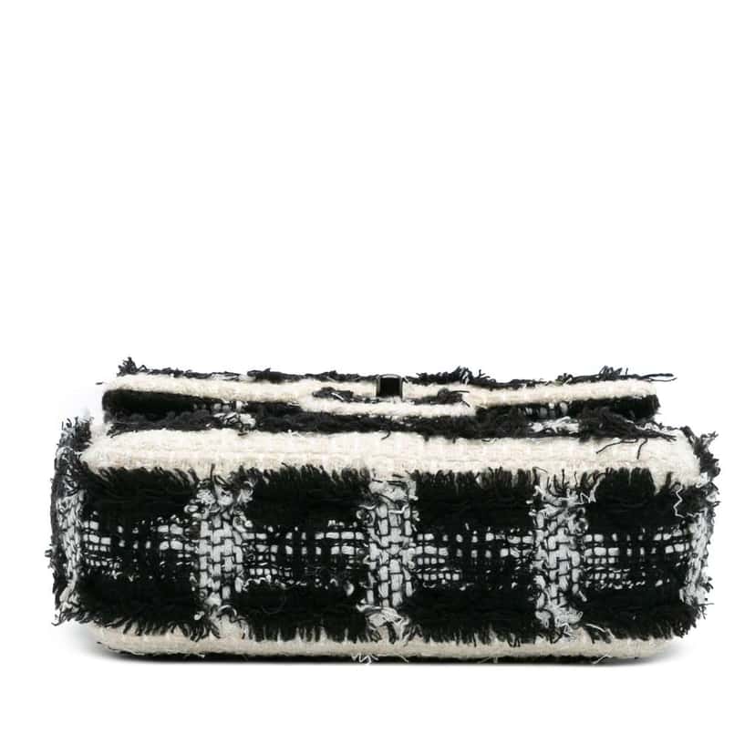 Chanel Mini Rectangular Classic Tweed Tartan Single Flap Black Tweed Good condition - Inside View