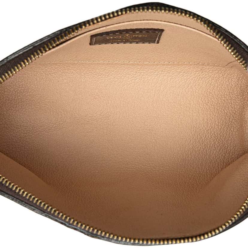 Louis Vuitton Monogram Mini Lin Cosmetic Pouch Brown Canvas Good condition - Model View