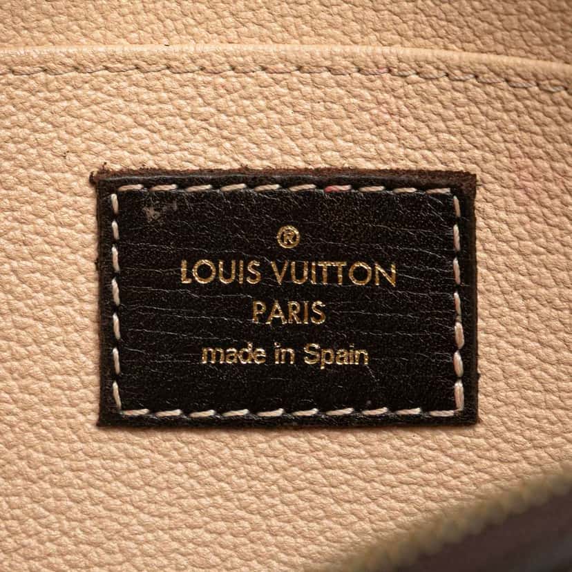 Louis Vuitton Monogram Mini Lin Cosmetic Pouch Brown Canvas Good condition - Box View