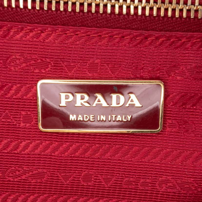 Prada Large Saffiano Lux Galleria Double Zip Satchel Red Leather Very good condition - Box View