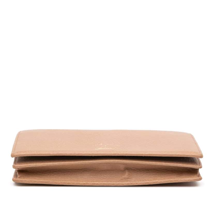 Gucci Dollar Calfskin Swing Wallet On Strap Brown Leather Good condition - Inside View
