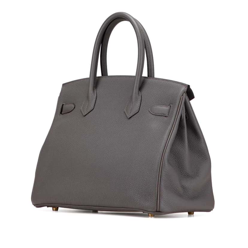 Hermès Togo Birkin Retourne 30 Grey Leather Good condition - Back View