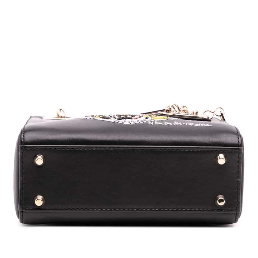 Dior Niki De Saint Phalle Mini Calfskin Heart Lady Dior Black Leather Good condition - Inside View