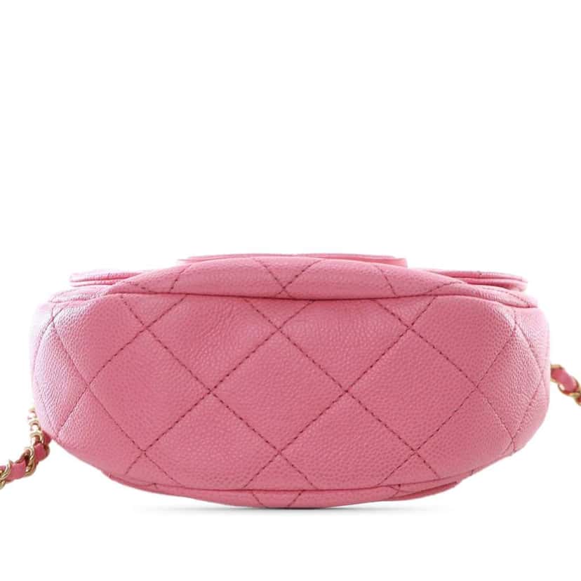 Chanel Mini Quilted Caviar CC Messenger Flap Pink Leather Good condition - Inside View