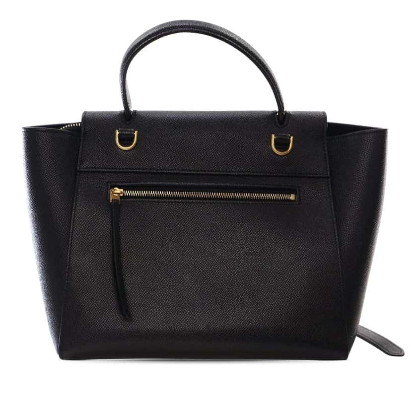 Celine Micro Grained Calfskin Belt Bag Black Leather Good condition - Back View