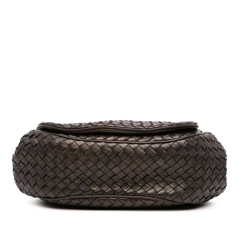 Bottega Veneta Nappa Intrecciato Flap Crossbody Brown Leather Good condition - Inside View