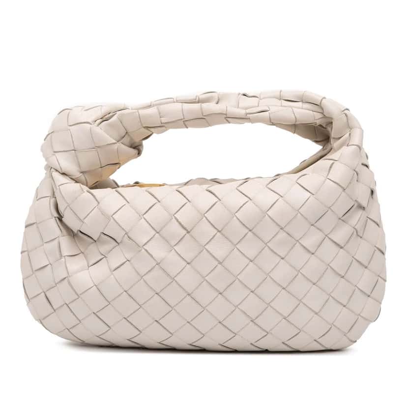 Bottega Veneta Mini Nappa Intrecciato Jodie White Leather Good condition - Front View