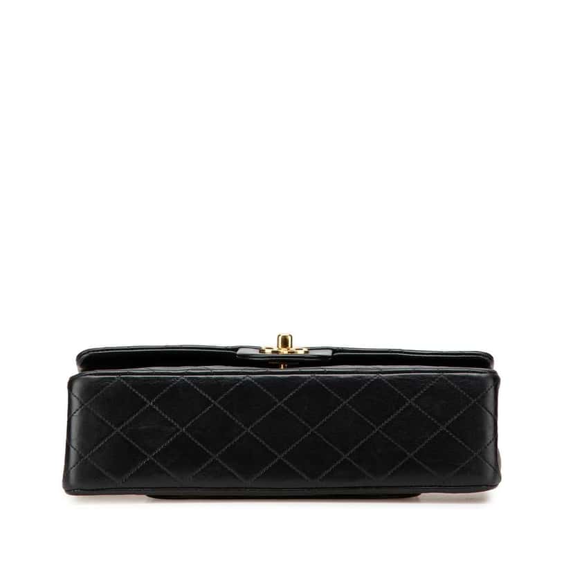 Chanel Medium Classic Lambskin Double Flap Black Leather Good condition - Inside View