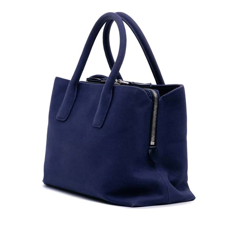 Miu Miu Canvas Convertible Tote Blue Canvas Good condition - Back View