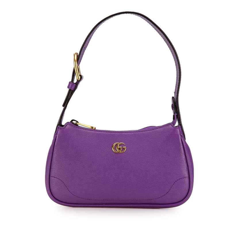 Gucci Mini Leather Aphrodite Shoulder Bag Purple Leather Good condition - Front View
