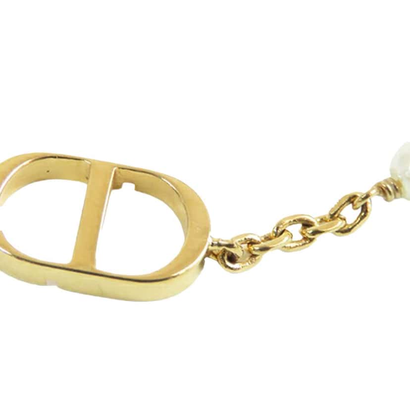 Dior Gold Plated Resin Pearl Petit CD Bracelet Gold Metal Good condition - Model View