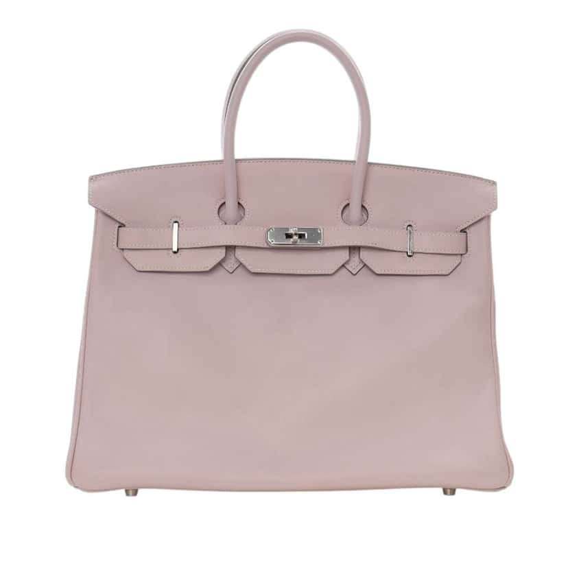 Hermès Swift Birkin Retourne 35 Pink Leather Good condition - Front View