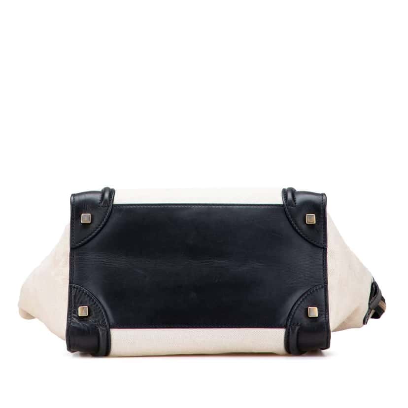 Celine Mini Canvas Tricolor Luggage Tote Brown Canvas Good condition - Inside View