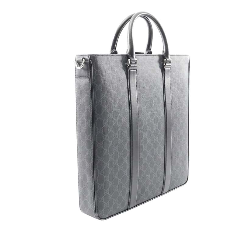 Gucci Large GG Supreme Web Tote Black Canvas Very good condition - Back View