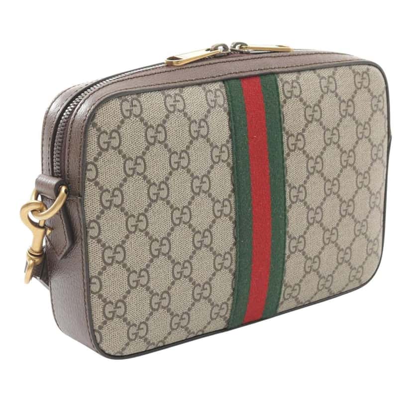 Gucci Small GG Supreme Web Ophidia Crossbody Brown Canvas Very good condition - Back View