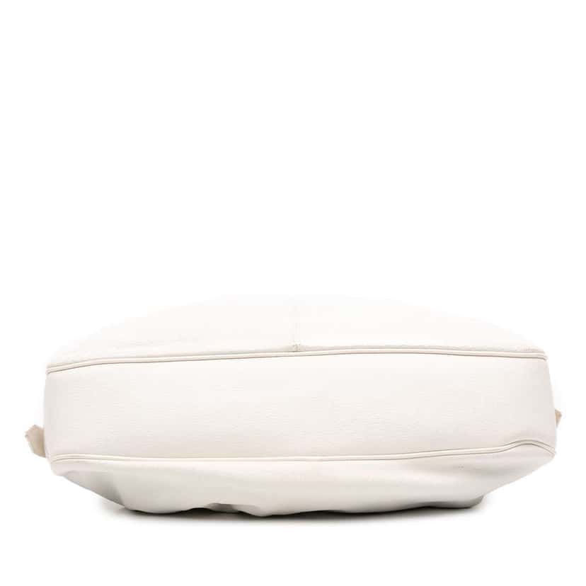 Burberry Leather Drawstring Shoulder Bag White Leather Good condition - Inside View